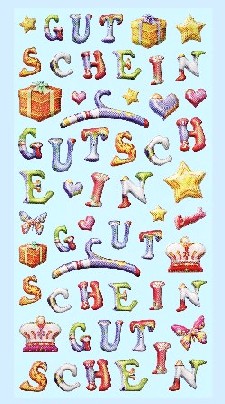 Softy Stickers bunt, Gutschein und Motive